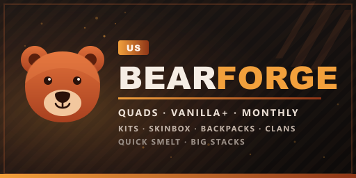 Баннер сервера [US] BearForge | Quads | Vanilla+ | Monthly