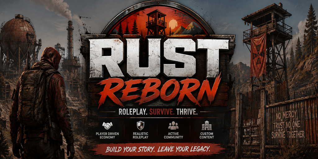 Баннер сервера Rust Reborn PVP/PVE