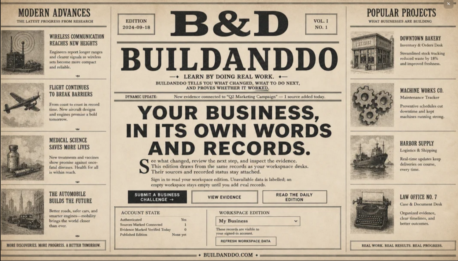 BuildAndDo — Humans + AI building, learning and proving things together