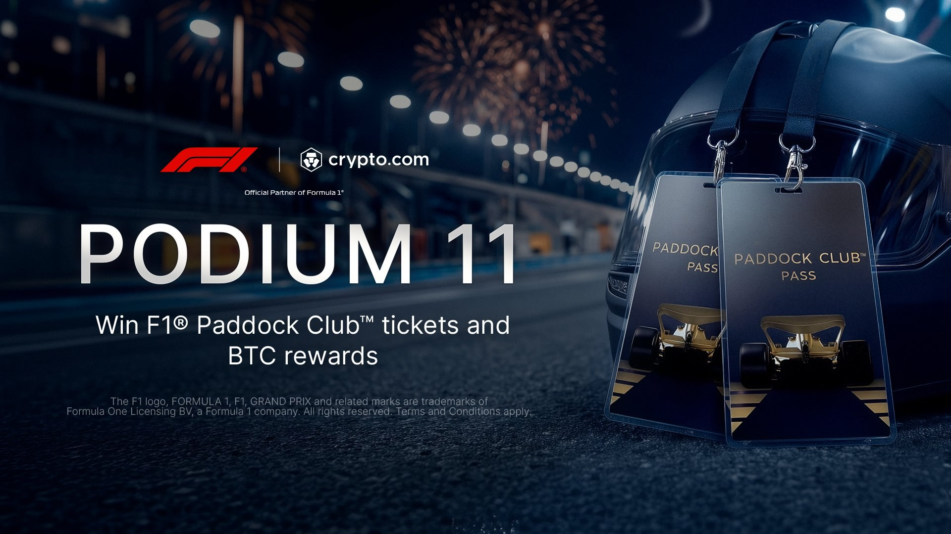 Win F1 Paddock Club Tickets & $1,000 BTC