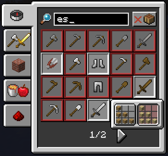Showing how I'd like to my recipes when it's the same item, here I'm showing the stairs craft shown with its variant