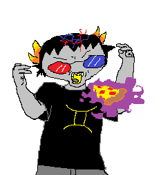 Sollux Captor levitating pizza with his mind