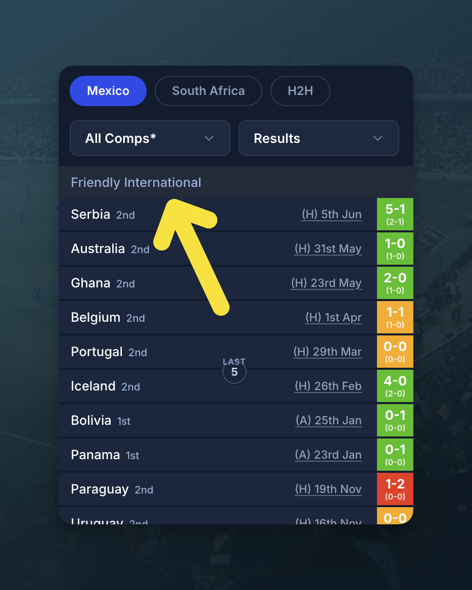 🤝 Friendly Games Now Viewable via Results Tab