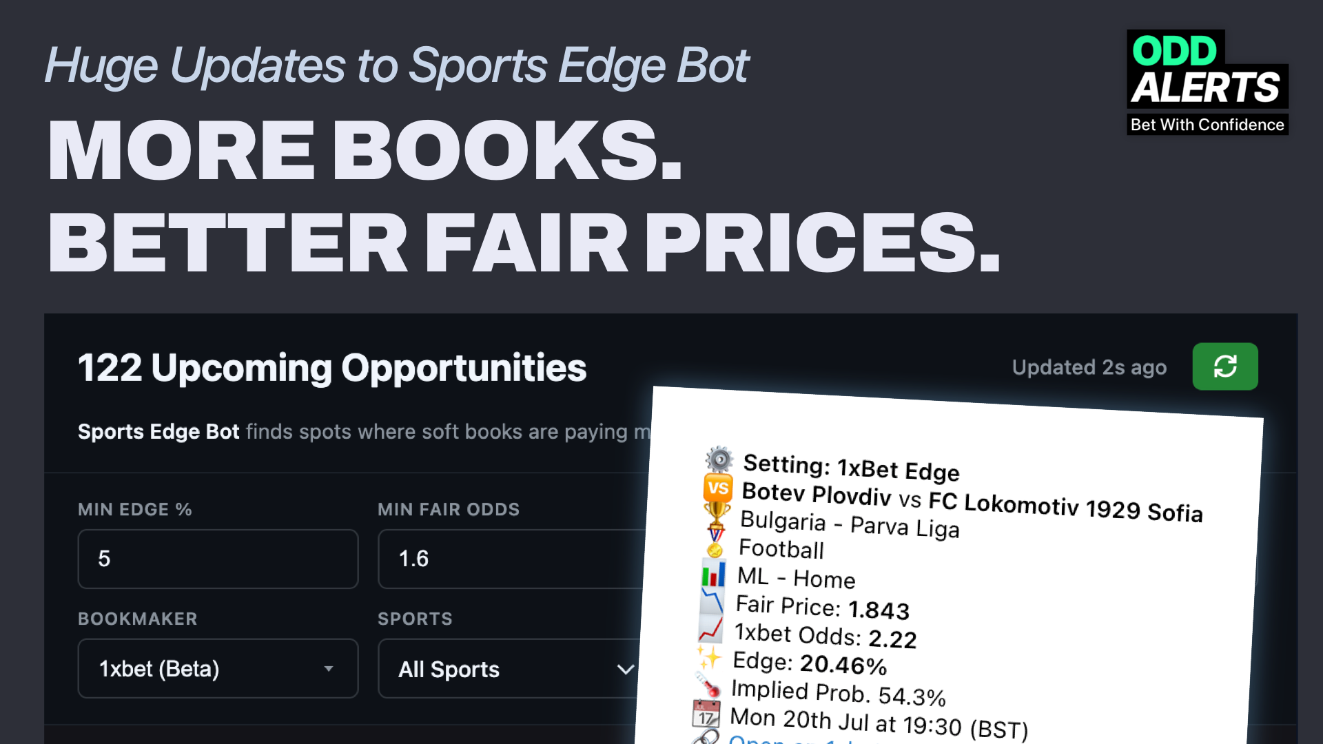 🚨 Pinnacle Edge is now Sports Edge Bot: More Bookmakers, More Value