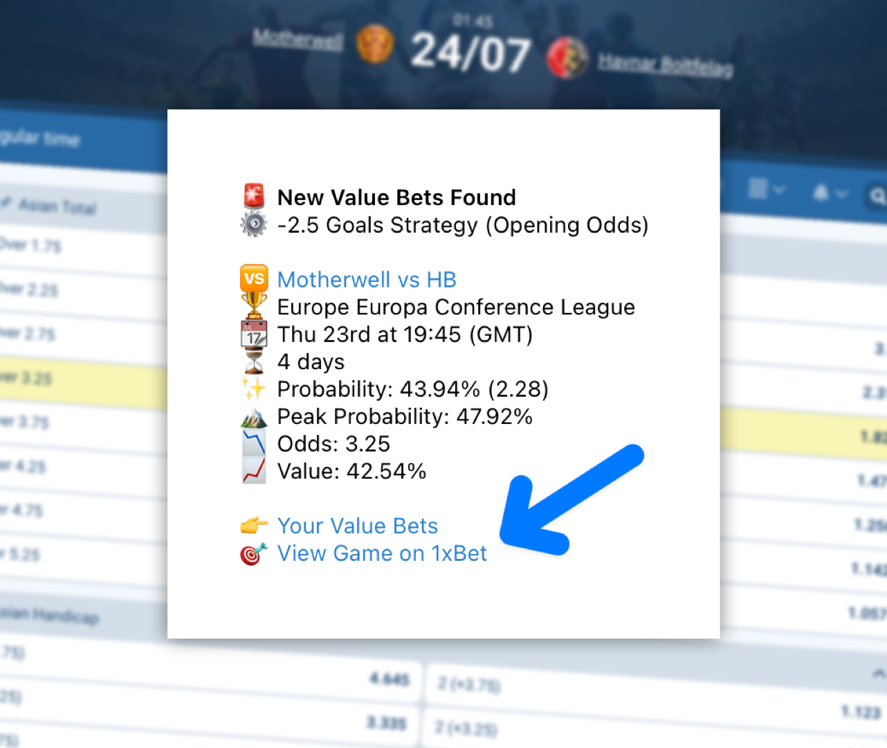 📈 Value Bet Alerts: Now with Direct Links to Bookmakers