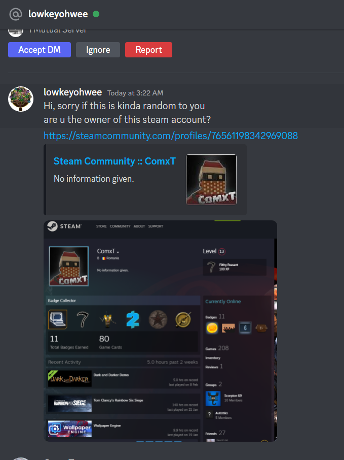 Beware Steam I Accidental Report Scam - Image 1