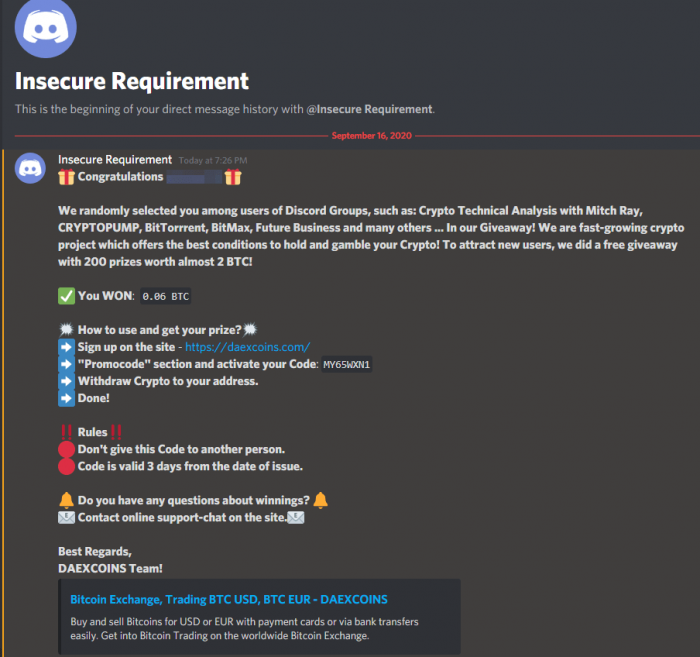 Alert: Crypto Giveaway Scam on Discord - Image 2
