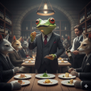 avatar Frosch beim Dinner