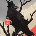 commonravenpercheduponabranch