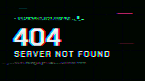 404: Server Not Found banner