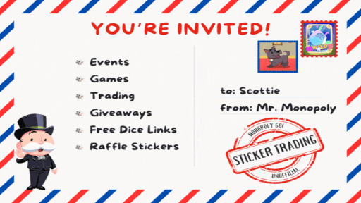 Monopoly GO! Sticker Trading Discord server banner
