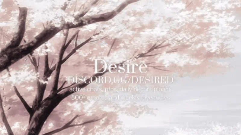 @desired ・pfps , banners, + more Discord server banner