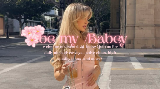 ♡ ⊹ ﹒ be my /babey ﹒ icons ﹒ nitro ﹒ social Discord server banner