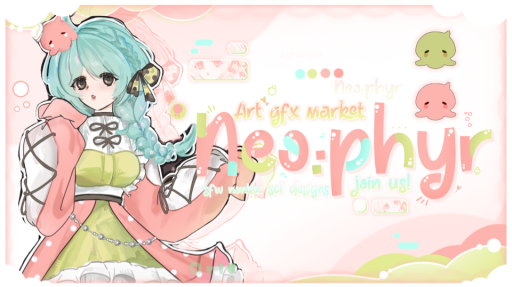 — 🦑 NEO:PHYR ﹒ ART・GFX・MARKET ﹑ᶻz HIATUS Discord server banner