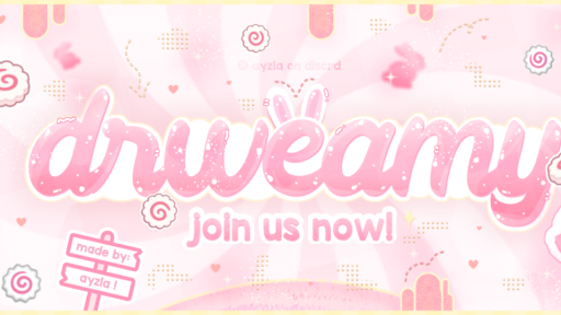 🍥 ˓˓ ꩜ /drweamy ᱹ 𓄰 ִ ۫ ⊹ sfw chat gws decor Discord server banner