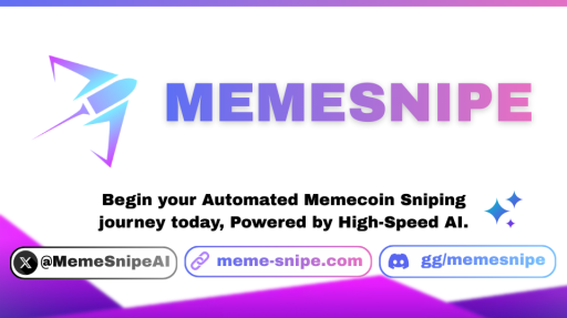 MemeSnipe AI - 1# Solana Sniper Bot, Memecoins, SOL, Trading, Crypto, PumpFun, Axiom, Signals Discord server banner