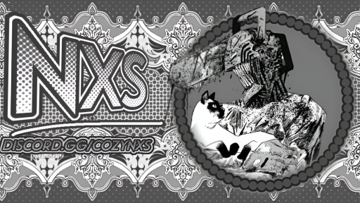 COZY NXS | icons & pfps ∙ guilds ∙ everything anime ∙ banners ∙ black emojis ∙ chainsaw man ∙ req Discord server banner