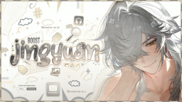jingyuan 🪽 100+ guild tags﹒emojis﹒giveaways﹒ hsr﹒genshin impact server banner