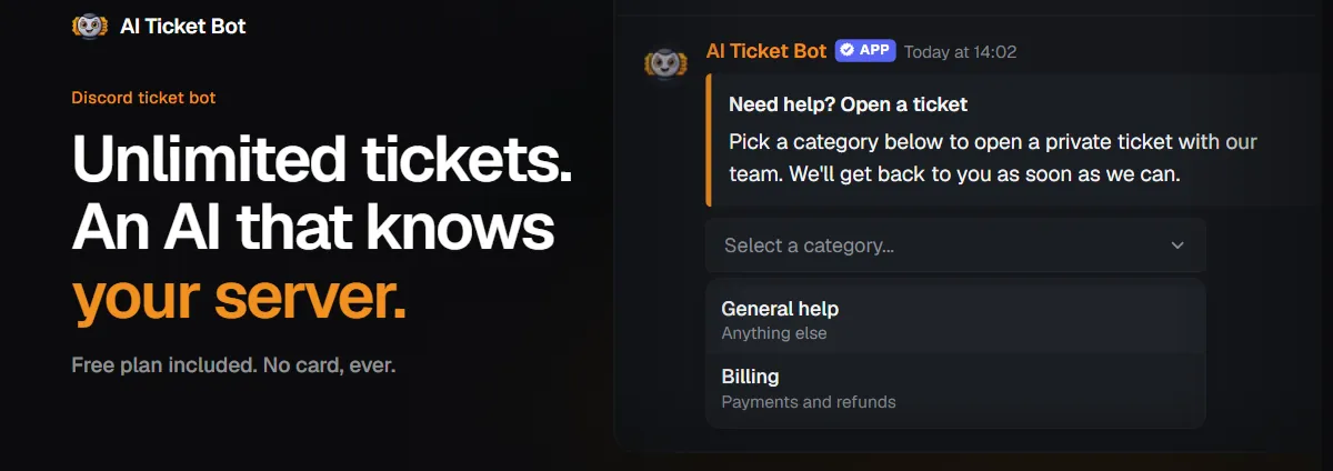 AI Ticket Bot#8299 banner