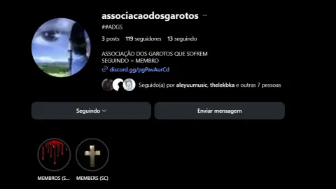 ASSOCIAÇÃO DOS GAROTOS QUE SOFREM Discord server banner