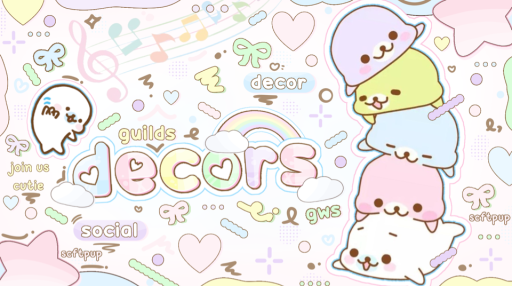 ૮꒰ > . < ྀི꒱ა ძecors ♡ 𓂃 social. giveaways. decors. guilds. Discord server banner