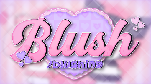 ♡ ໋𓈒゚🎀 ⊹ blushing.giveaways.social.friends.guild tag.cute.chat.emotes.hangout.fun.vc.chill.gaming Discord server banner