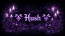 ༺𓆩Hush𓆪༻ || Free Tag || LizardEmojis || Aesthetic || Fun Commands || VC & Gaming server banner