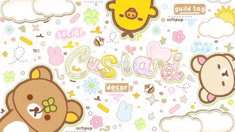 ୨୧ custαrd ૮ ․ ․ ྀིა sociαl ⊹ decor , guild tαg & gwys banner