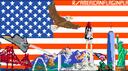 American Flag in Place Banner