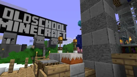 Old School Minecraft banner