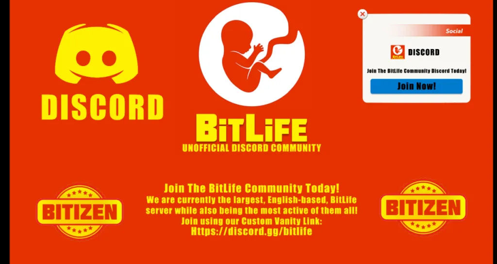 The BitLife Community Discord server banner