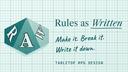 Rules As Written Banner