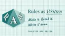 Rules As Written banner