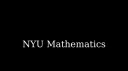 Mathematics @ NYU banner