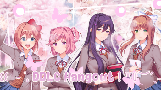 ꒰꒰ 🌈 - ', DDLC Hangout ! ꒷꒦︶´ˎ˗ Discord server banner