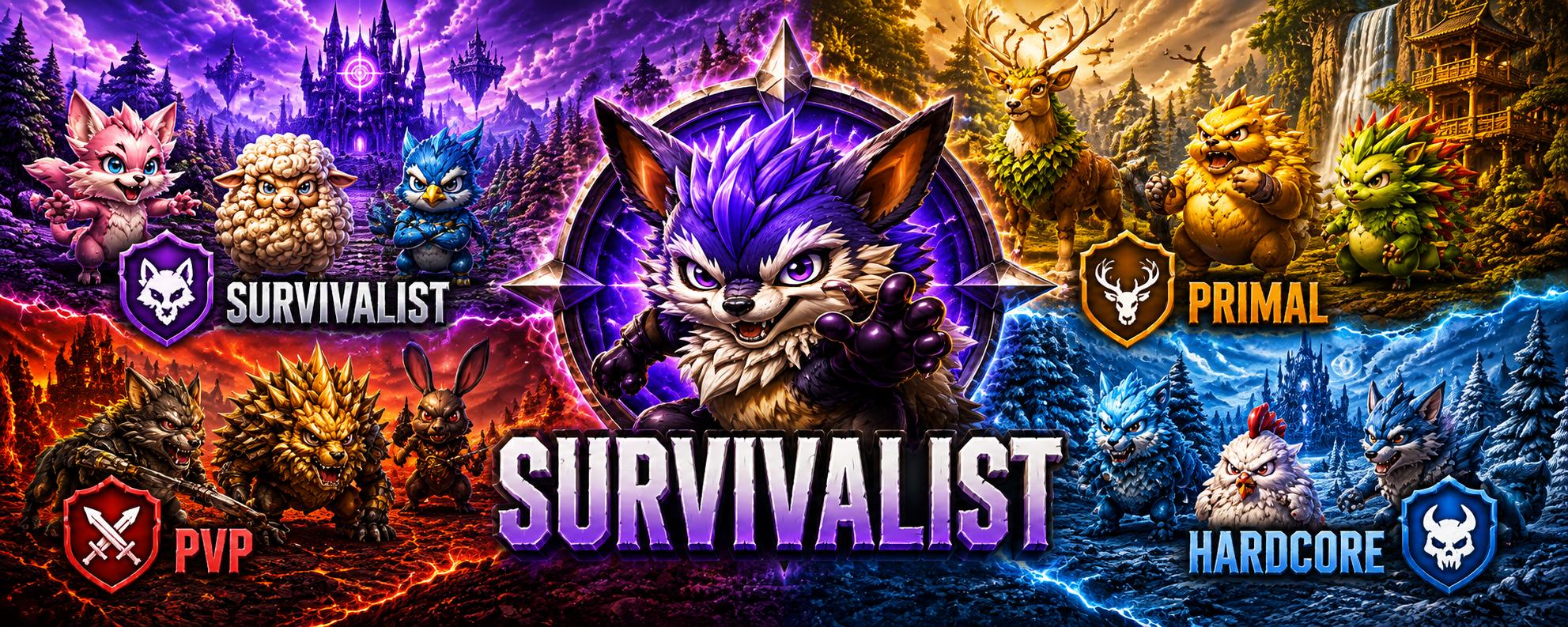 Discovery splash banner for SURVIVALIST Discord server