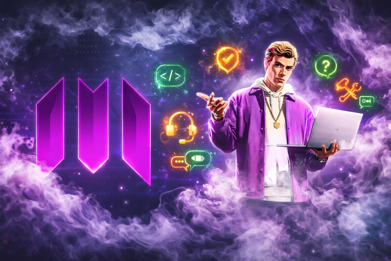 Discovery splash banner for Magic Services Discord server