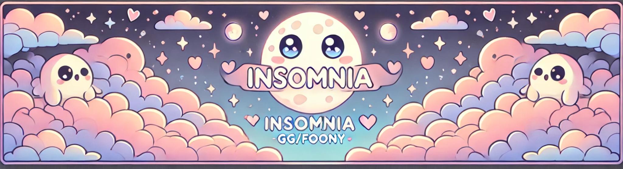 Discovery splash banner for insomnia π©β‘πͺ chatting β¦ eboys β¦ egirls β¦ social β¦ emojis β¦ stickers β¦ vc β¦ soundboard β¦ yapping Discord server