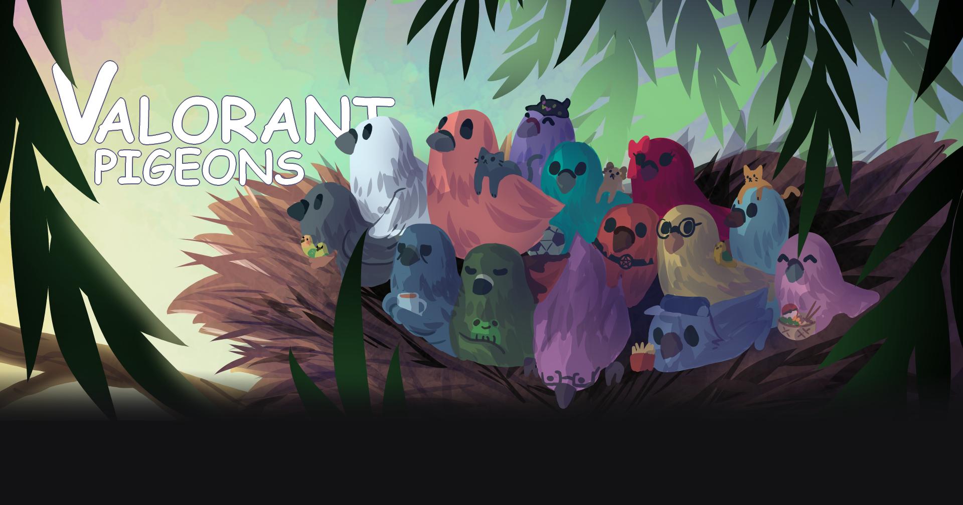 Discovery splash banner for Valorant Pigeons Discord server