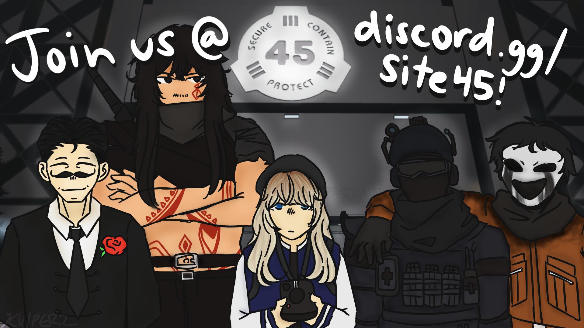 Discovery splash banner for SCP:RP | Site - 45 Discord server