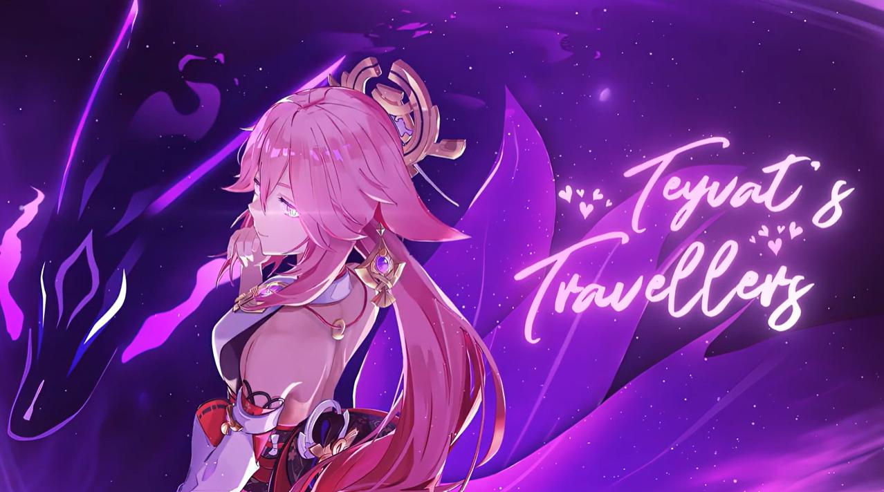 Discovery splash banner for ✦ Teyvat's Travellers ✦ | Genshin Impact・HSR・ZZZ・WuWa・WWM・Anime・Emotes・Social Discord server