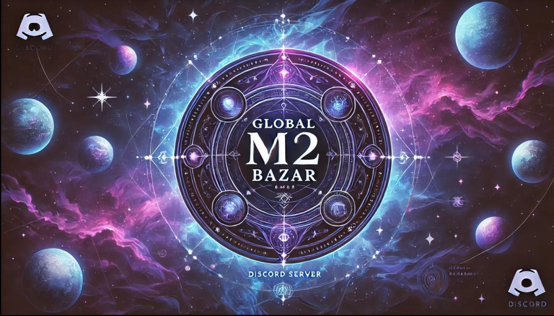 Discovery splash banner for Global M2 Bazar Discord server