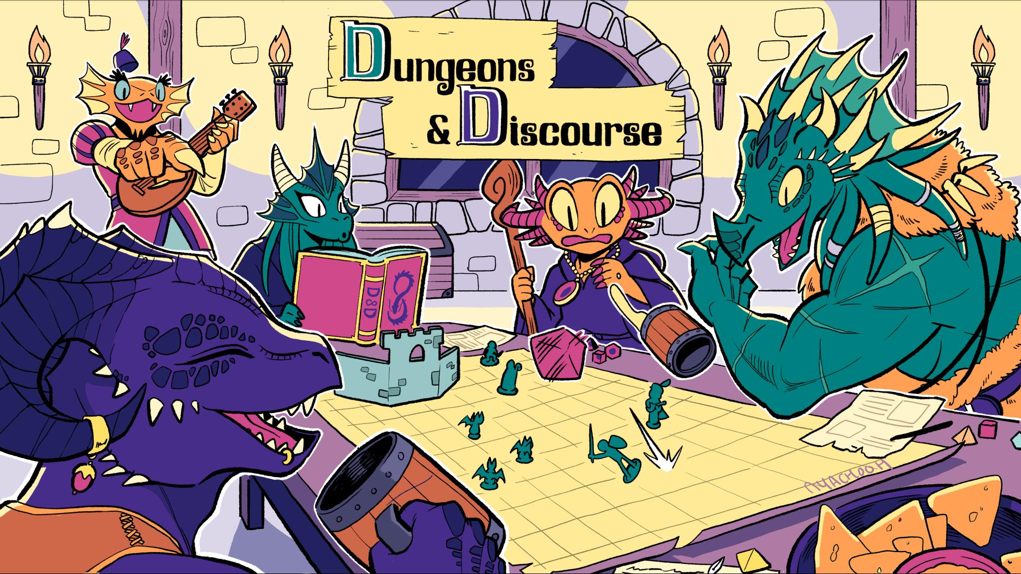 Discovery splash banner for Dungeons & Discourse Discord server