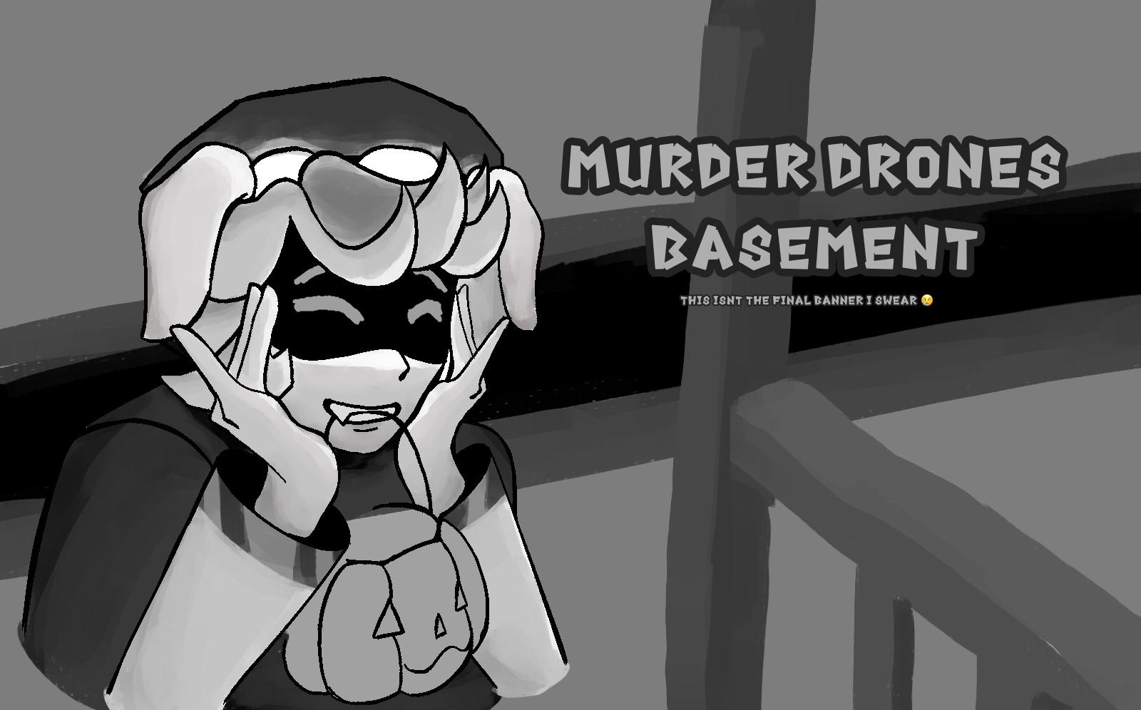 Discovery splash banner for Murder Drones Basement ❄ Discord server