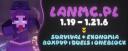Discovery splash banner for LANMC.PL - Serwer Minecraft  1.21.8 Discord server