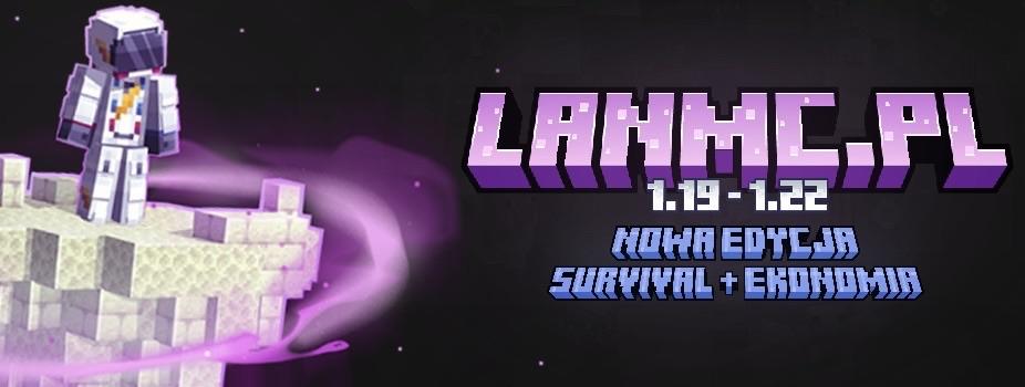 Discovery splash banner for LANMC.PL - Serwer Minecraft 1.21.11 Discord server