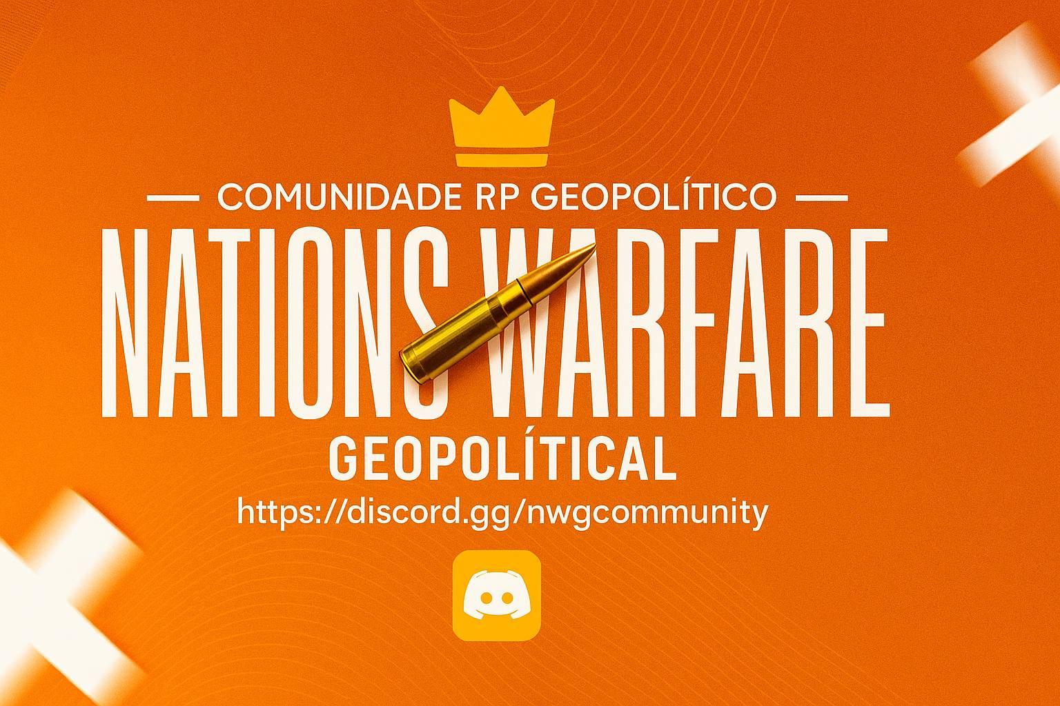 Discovery splash banner for NATIONS WARFARE — GEOPOLÍTICA 🇧🇷 Discord server