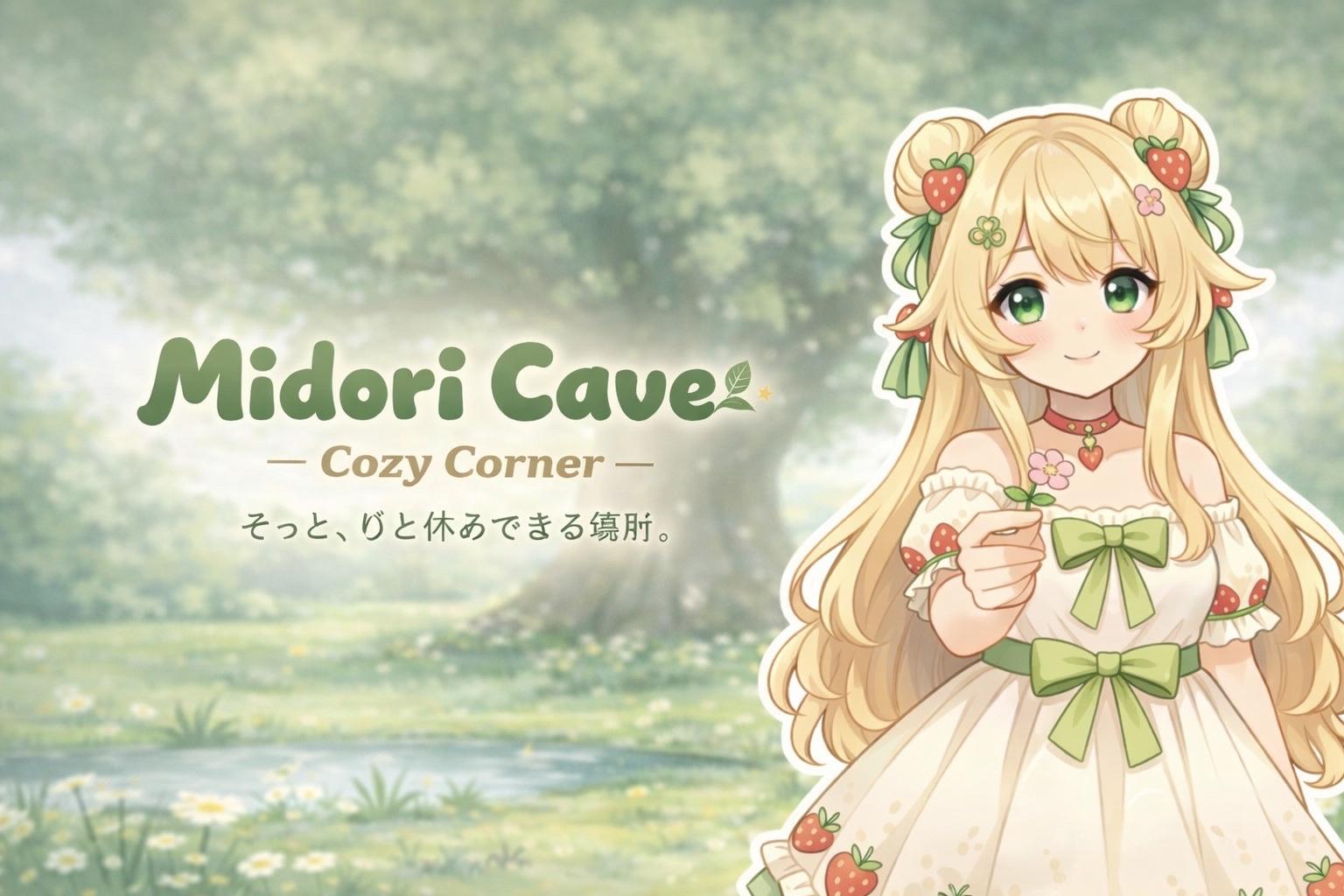 Discovery splash banner for - ⩩ 🍓🌼 › /midoricave みどりどう Discord server