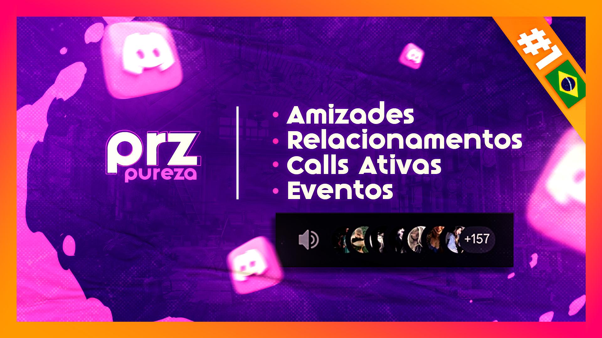 Discovery splash banner for Pureza | Amigos・Conversar・Call・Amizade・Brasil・Comunidade・Roblox・Anime・BR・FiveM Discord server