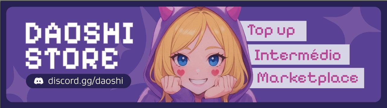 Discovery splash banner for 💰DAOSHI STORE - CASH E INTERMEDIAÇÃO Discord server